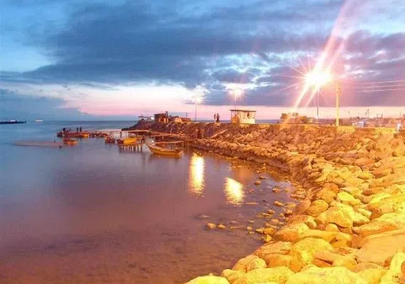 اسکله بندر گز، چهره زیبای دریای خزر در غروب آفتاب